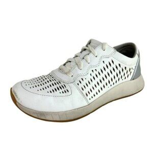 Dansko White Silver Lace Up Leather Charlie Sneakers
